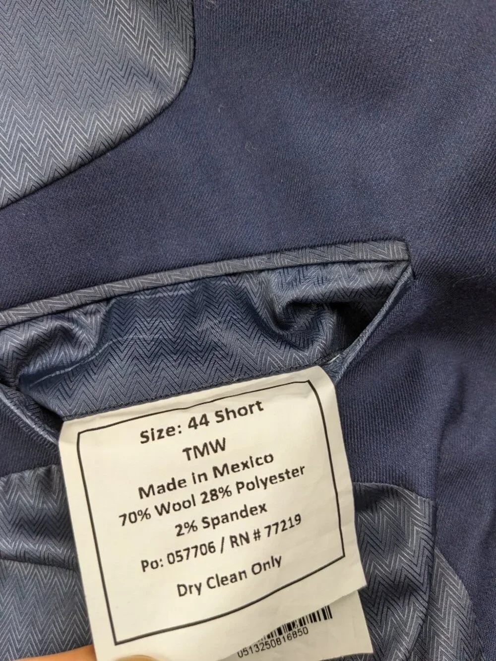 NWT Joseph Abboud 44S Suit Wool Blend Stretch Navy Blue 38x30 Classic Fit
